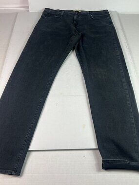 Baldwin Jeans Men's 37x33* Henley Slim Straight Dark Grey Stretch Denim Tag 38